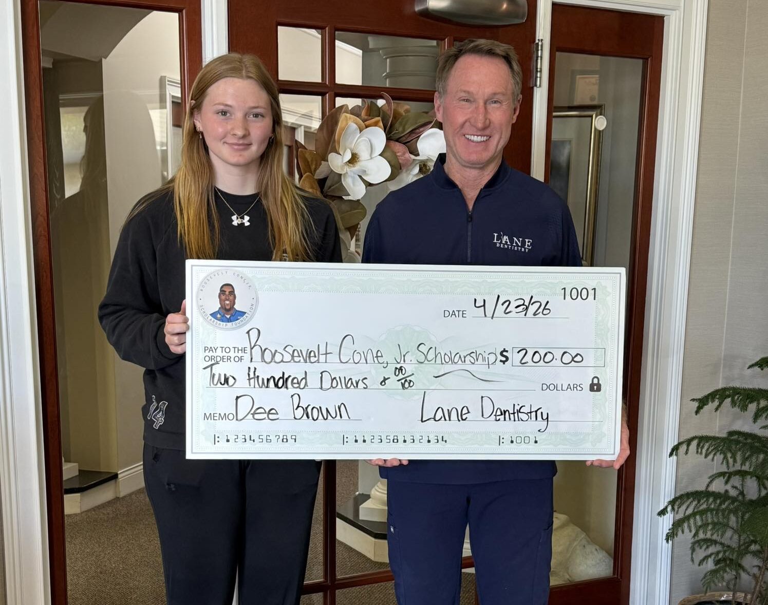 Dr. Ricky Lane supports the Roosevelt Cone Jr. Scholarship Foundation